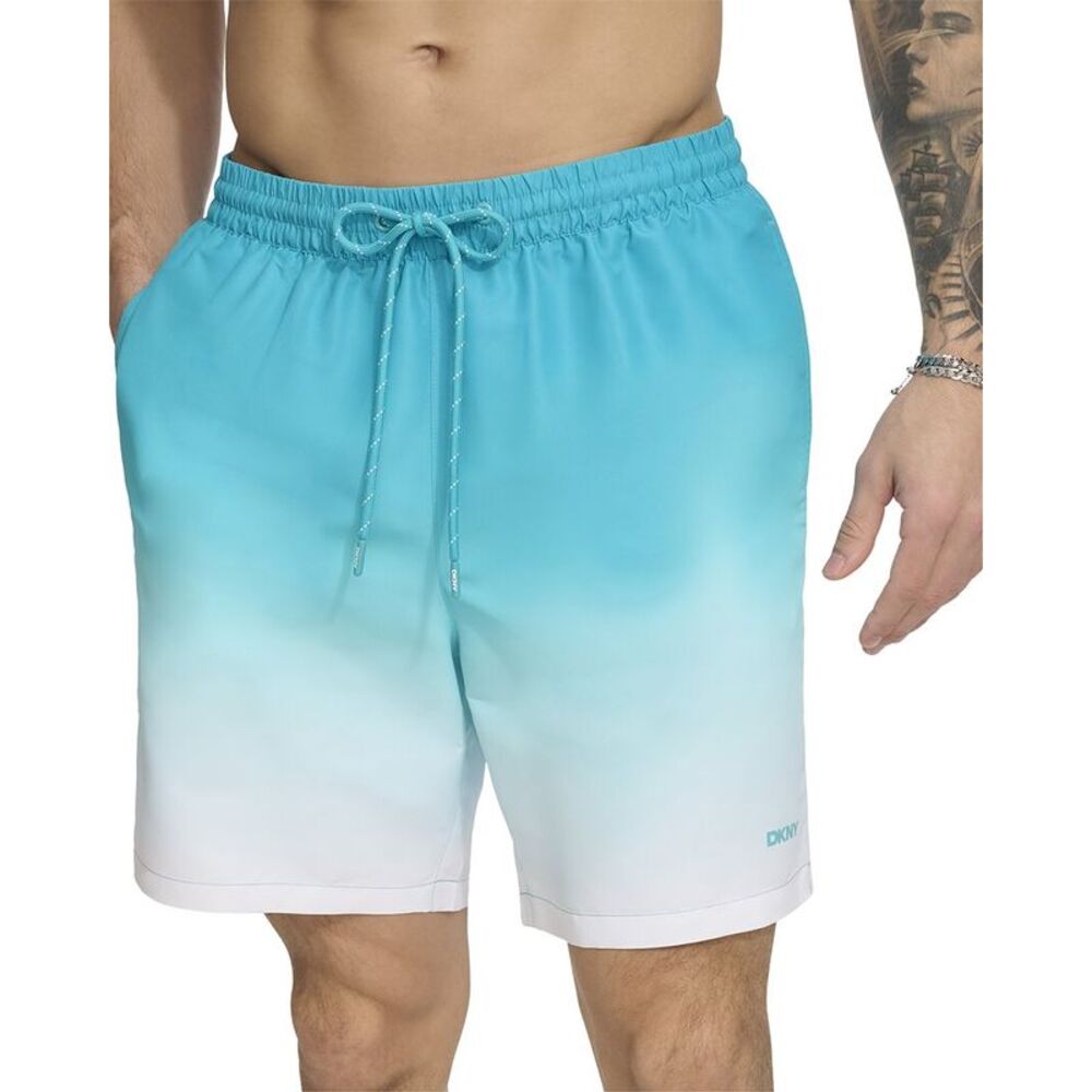 Dkny Mens  Core Volley Swim Trunk, Blue